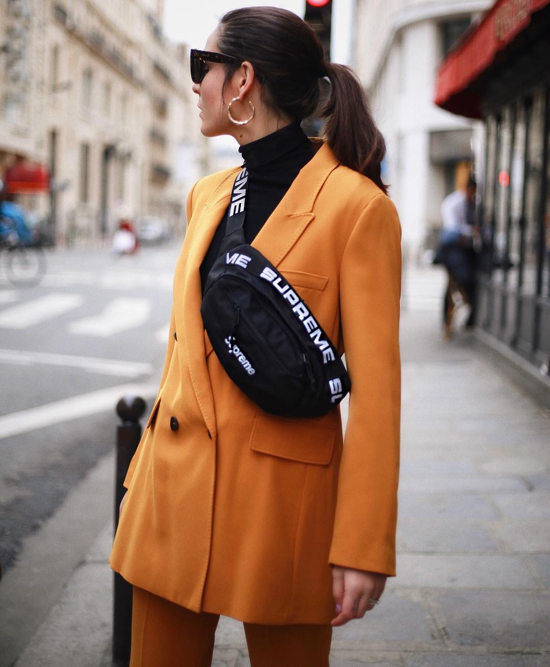 Supreme Waist Bag and a Suit in Paris for Fashion Week